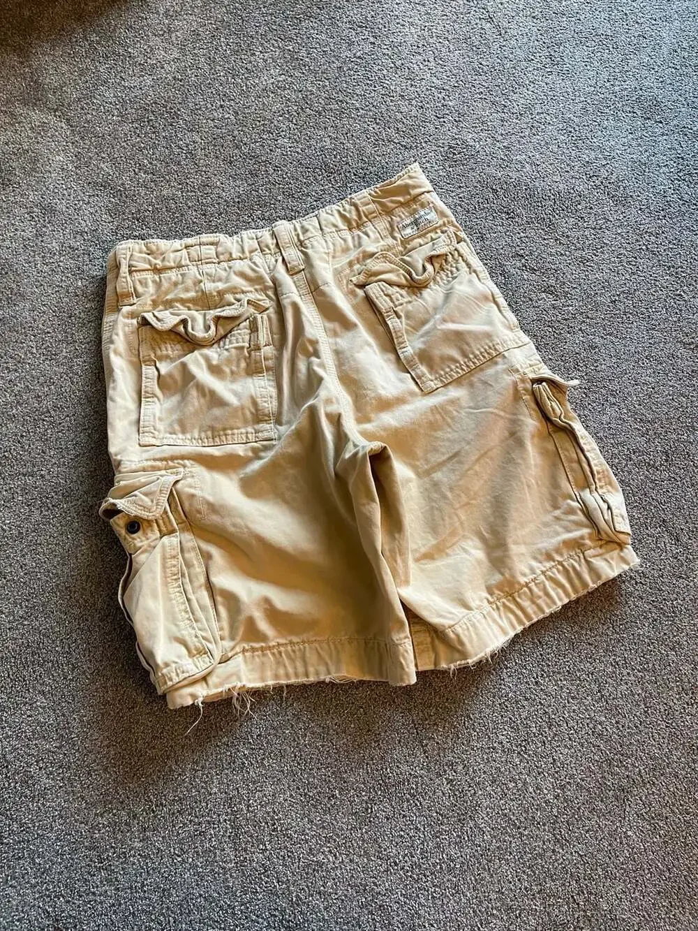 Abercrombie & Fitch Cargo Shorts Size 30 Tan Cotton Y2K
